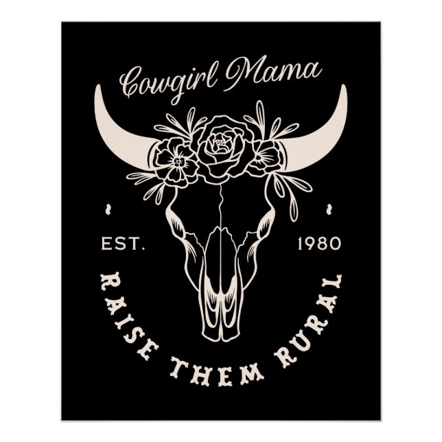 Cowgirl Country Mama Western ästhetische Zitate sc Poster (Vorderseite)