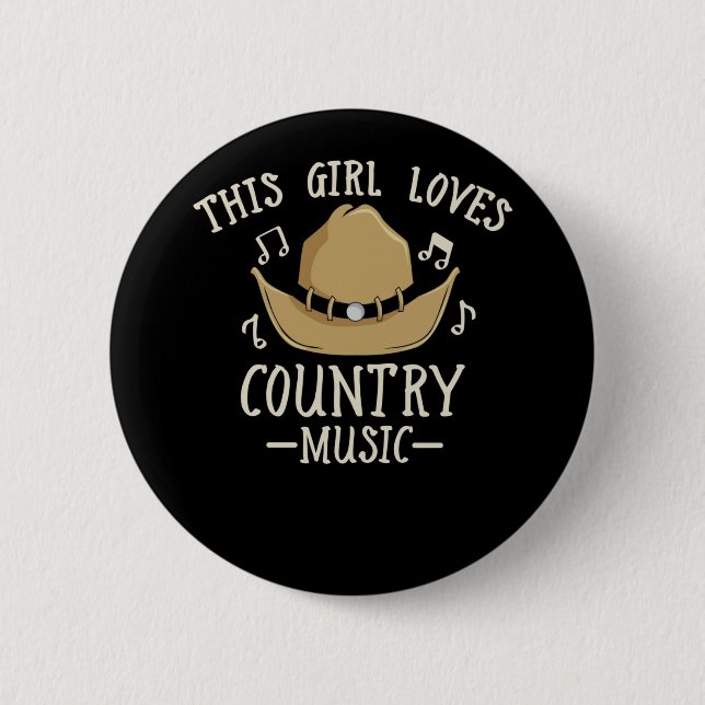 Cowgirl Country Music Lover Western Dance Button (Vorderseite)
