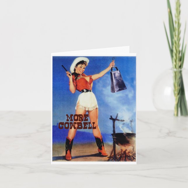 Cowgirl Cowbell Karte (Vorderseite)