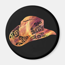 Cowgirl Cowboy Hat Magic Color Light Art Magnet