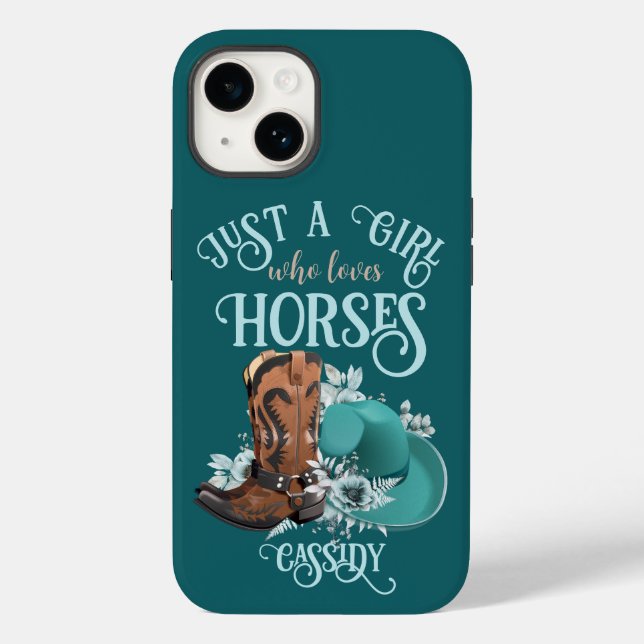 Cowgirl Cowboy Stiefel, dass Girl Liebe Pferde Nam Case-Mate iPhone Hülle (Rückseite)