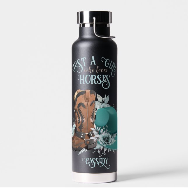 Cowgirl Cowboy Stiefel, dass Girl Liebe Pferde Nam Trinkflasche (Links)