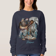 Cowgirl Cowboy Stiefel hat Blumenstrauß Western