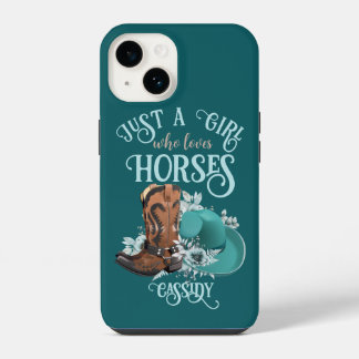 Cowgirl-Cowboy-Stiefel Hut Mädchen Liebt Pferde Na iPhone 14 Hülle