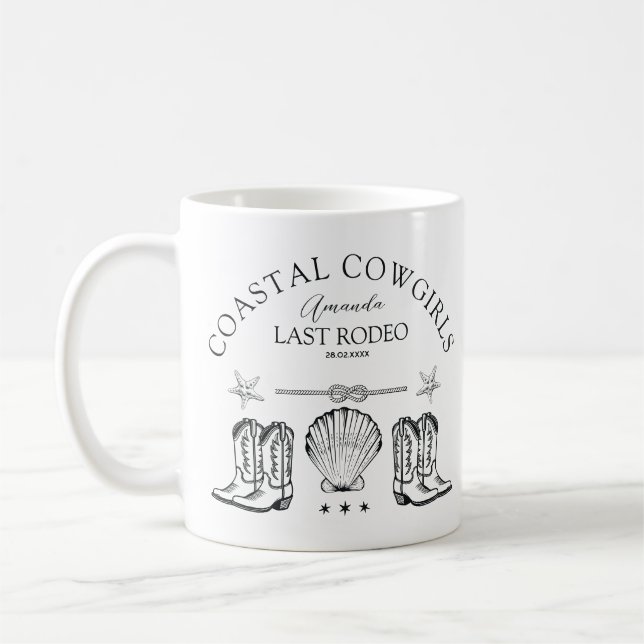 Cowgirl Cowgirl Boots Western Junggeselinnen-Absch Kaffeetasse (Links)