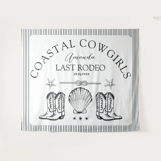 Cowgirl Cowgirl Boots Western Junggeselinnen-Absch Wandteppich (Vorderseite (Horizontal))