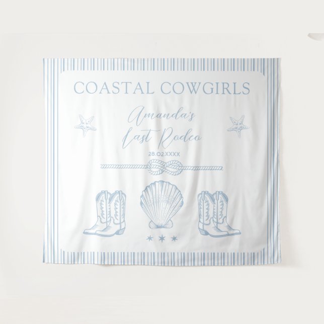 Cowgirl Cowgirl letzte Rodeo Junggeselinnen-Abschi Wandteppich (Vorderseite (Horizontal))