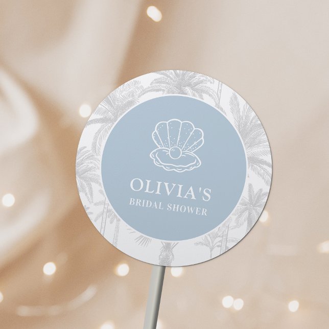 Cowgirl Cowgirl Modernes Nautical Brautparty Runder Aufkleber (Von Creator hochgeladen)