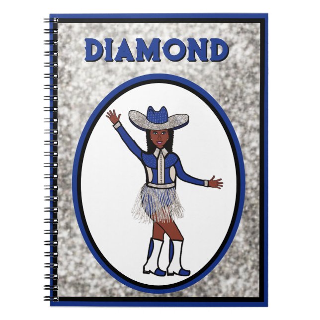 Cowgirl Dancer Blue Silver Notebook #1 Notizblock (Vorderseite)