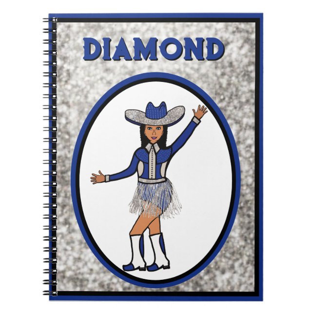 Cowgirl Dancer Blue Silver Notebook #2 Notizblock (Vorderseite)