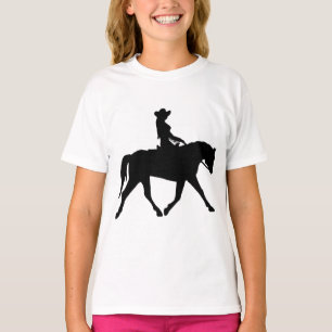 Cowgirl, das ihr Pferd reitet T-Shirt