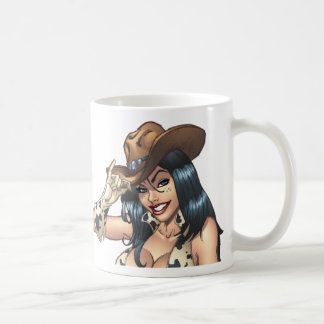 Cowgirl, das ihre Cowboyhut-Illustration spitzt Tasse