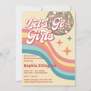 Cowgirl Disco 70's Retro Bachelorette Weekend Einladung