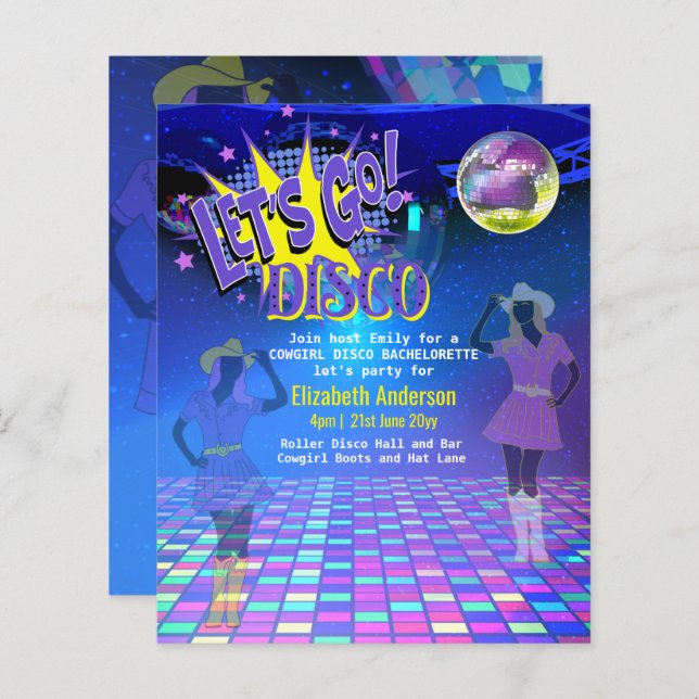 Cowgirl Disco Bachelorette Lasse letzte Runde Rode (Vorne/Hinten)