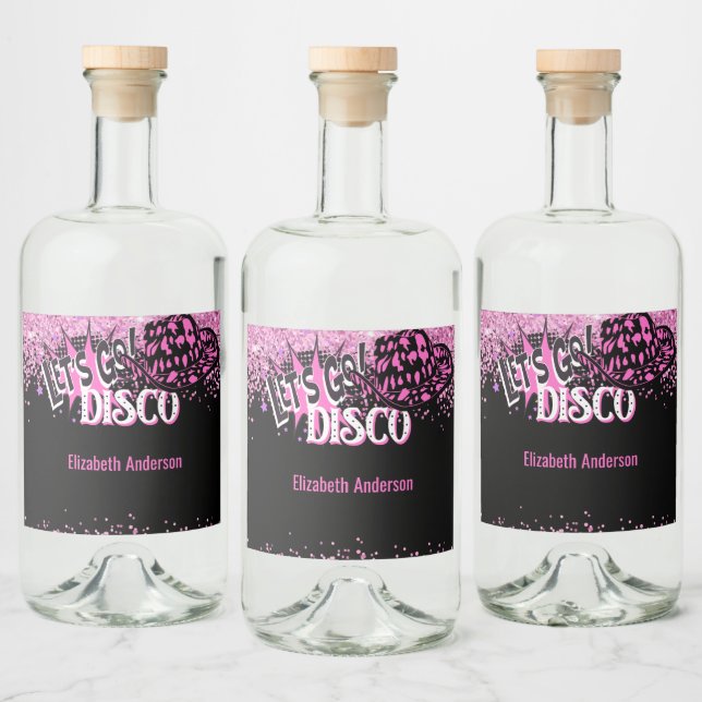 Cowgirl Disco Bachelorette Lasse letzte Runde Rode Alkoholflaschenetikett (Flaschen)