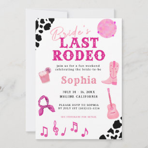 Cowgirl Disco Last Rodeo Bachelorette Einladung