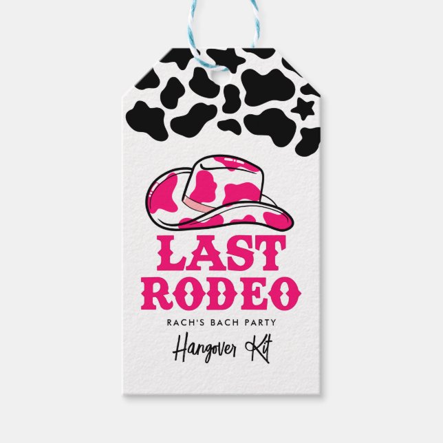 Cowgirl Disco Last Rodeo Bachelorette Hangover Kit Geschenkanhänger (Vorderseite)