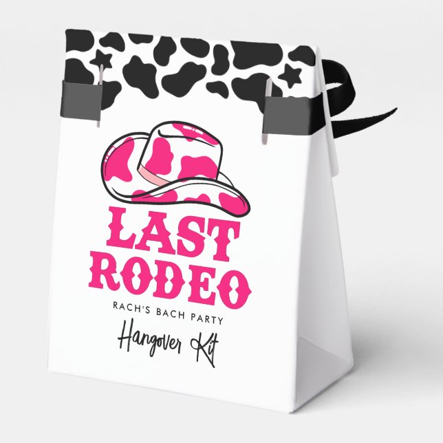 Cowgirl Disco Last Rodeo Bachelorette Hangover Kit Geschenkschachtel (Rückseite)