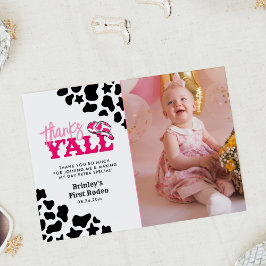 Cowgirl Disco Pink First Rodeo Danke Y'all Einladung