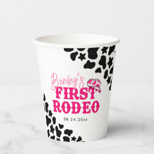 Cowgirl Disco Pink First Rodeo Pappbecher