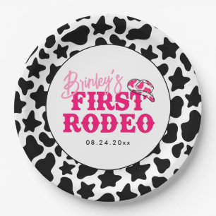 Cowgirl Disco Rosa Erstes Rodeo Pappteller
