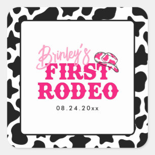 Cowgirl Disco Rosa Erstes Rodeo Quadratischer Aufkleber