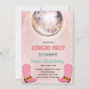 Cowgirl Disco Tanz-Thema Einladung