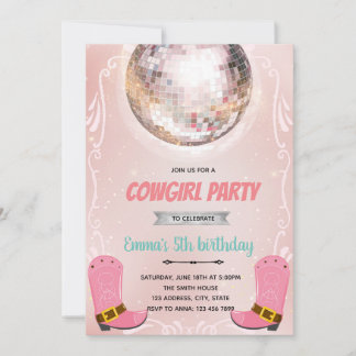 Cowgirl Disco Tanz-Thema Einladung