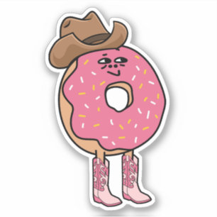 Cowgirl Donut, Funny Pink Sprinkles Aufkleber
