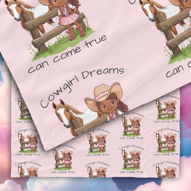 Cowgirl Dreams können True Pink Fleece Blankon (Cowgirl Dreams Can Come True Pink Fleece Blanket)