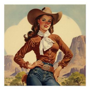 Cowgirl Elegance enthüllt: Wild West Whispers Poster