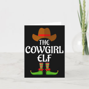 Cowgirl Elf Matching Family Group Weihnachts-Party Karte