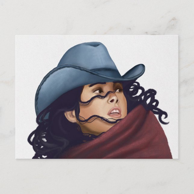 Cowgirl Feiertagspostkarte (Vorderseite)