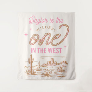 Cowgirl First Birthday Tapestry Wandteppich