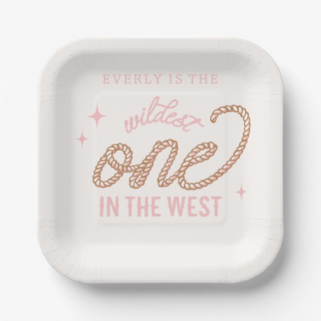 Cowgirl First Birthday Teller (Vorderseite)