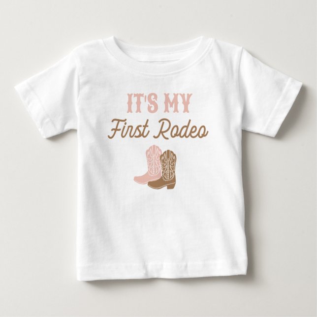 Cowgirl First Rodeo Birthday Baby T-shirt (Vorderseite)