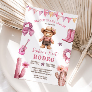 Cowgirl First Rodeo Cactus Birthday Einladung