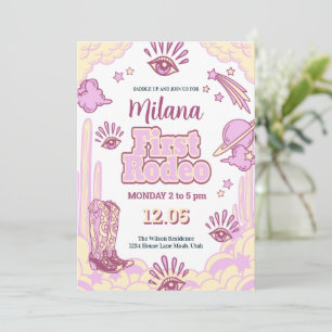 Cowgirl First Rodeo Western Geburtstag Einladung