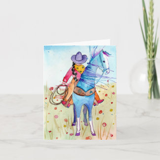 Cowgirl Für Heiratsurkunde Gefaltete Grußkarte Karte