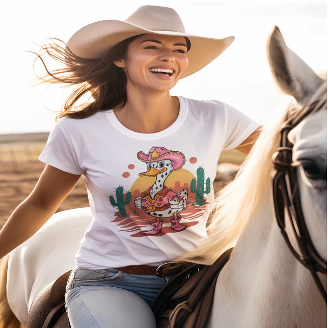 Cowgirl fuuny Ente T-Shirt (Von Creator hochgeladen)