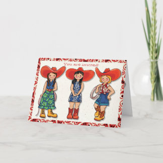 Cowgirl-Geburtstags-Party Einladungs-Karte Einladung