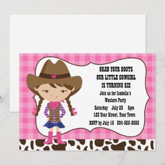 Cowgirl-Geburtstagsfeier Einladung