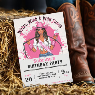 Cowgirl-Geburtstagsfeier - Peitschen Wein & Wilde Einladung