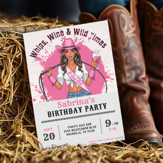 Cowgirl-Geburtstagsfeier - Peitschen Wein & Wilde Einladung
