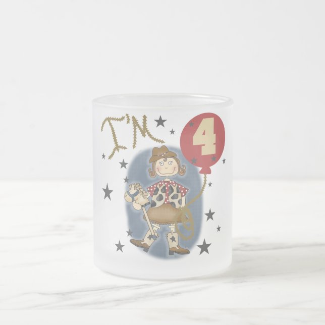 Cowgirl Geburtstagsgeschenke und Geschenke Mattglastasse (Mittel)