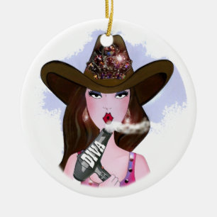 COWGIRL "Hair Diva" Keramikornament