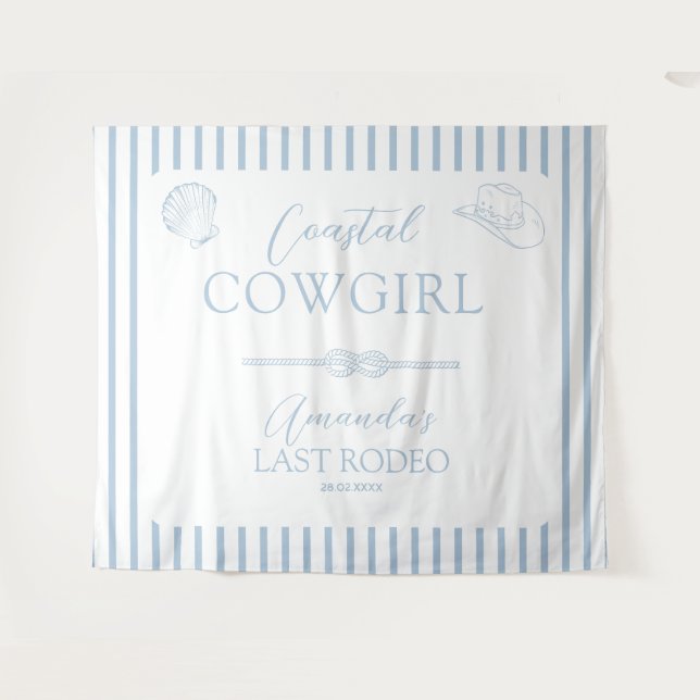 Cowgirl Hat Western Junggeselinnen-Abschied Wandteppich (Vorderseite (Horizontal))