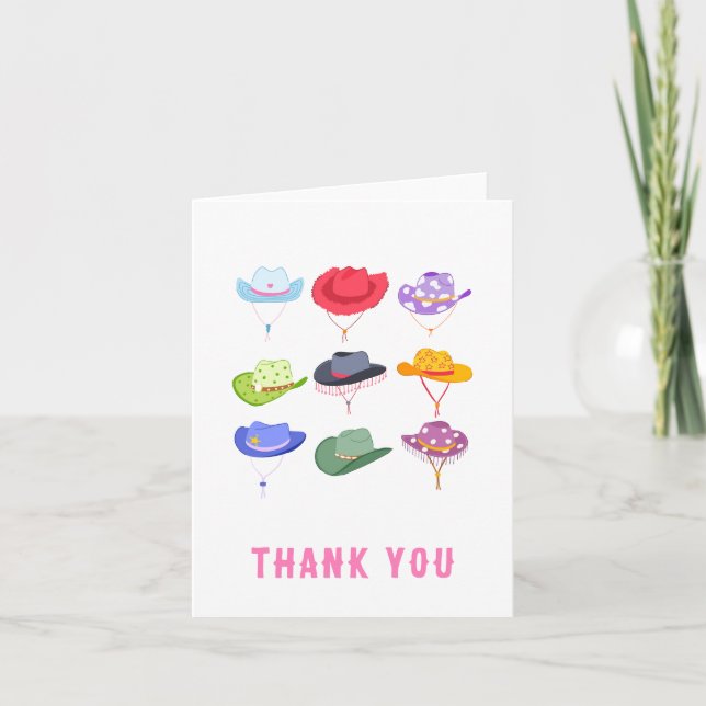 Cowgirl Hats Western Danke Karte (Vorderseite)