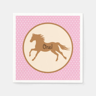 Cowgirl Horse Kid Girl's Birthday Party Thema Serviette