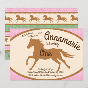 Cowgirl Horse Pony Einladungen zum Geburtstag